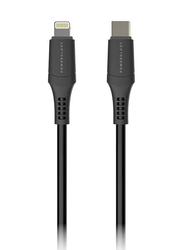 Powerology 1.2-Meter Lightning Power Delivery Cable, USB Type-C Male to Lightning Cable, Black