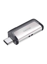 SanDisk 256GB Ultra Dual USB 3.1 Type-C Flash Drive, Silver/Grey