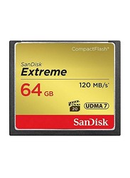 SanDisk 64GB Extreme CompactFlash Memory Card, 120MB/s, Black