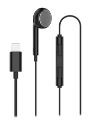 Powerology Mono Lightning Cable In-Ear Single Earphone, Black