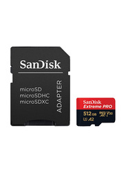 SanDisk 512GB Extreme Pro MicroSDXC 170MB/s A2 C10 V30 UHS-I U4 Memory Card with SD Adapter and Rescue Pro Deluxe, Black