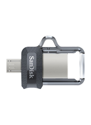 SanDisk 256GB Move The Ultra Dual Drive mUSB 3.0 Flash Drive, Clear/Black