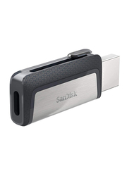 SanDisk 256GB Ultra Dual USB 3.1 Type-C Flash Drive, Silver/Grey