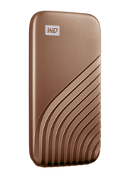 Western Digital 500GB My Passport External Portable Solid State Drive, USB 3.2, Up to 1050 MB/s Solid State Drive, Gold