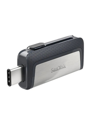 SanDisk 64GB Ultra Dual USB 3.1 Type-C Flash Drive, Silver/Black