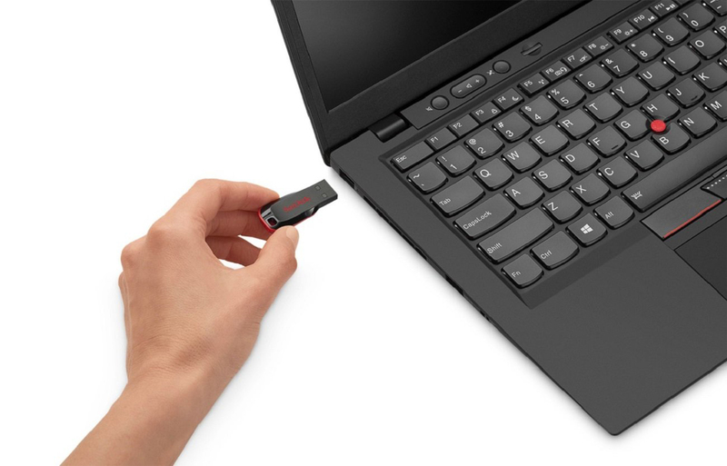 SanDisk 128GB Cruzer Blade USB 2.0 Flash Drive, Black/Red
