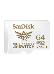SanDisk 64GB MicroSDXC A1 C10 V30 UHS-I U3 Memory Card for Nintendo Switch, White