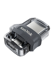 SanDisk 256GB Move The Ultra Dual Drive mUSB 3.0 Flash Drive, Clear/Black