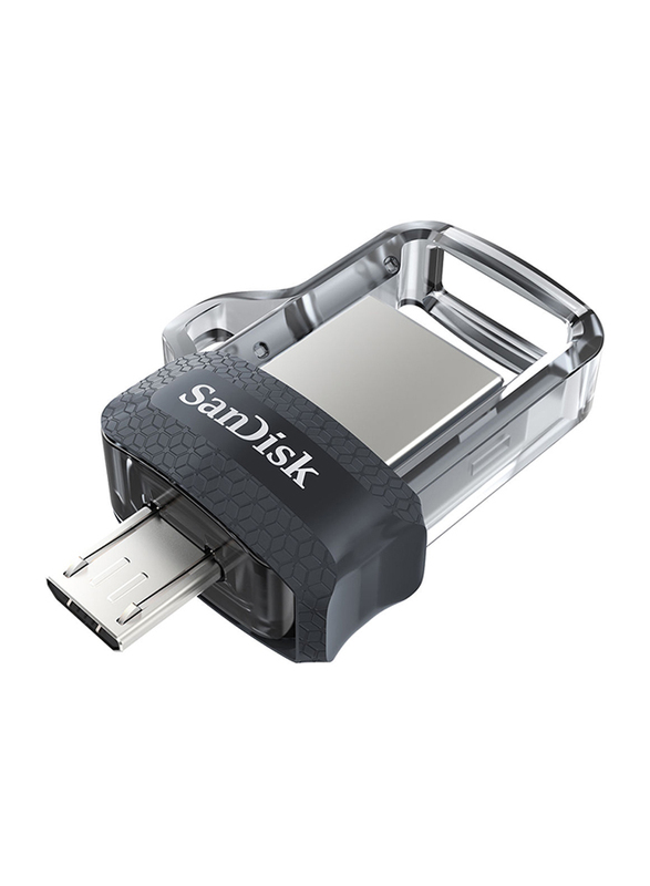 SanDisk 32GB Move The Ultra Dual Drive mUSB 3.0 Flash Drive, Clear/Black