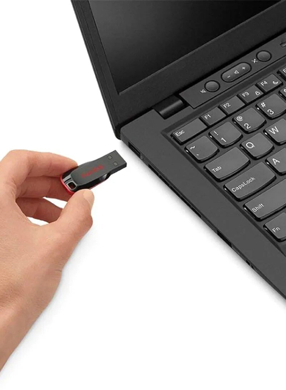 SanDisk 16GB Cruzer Blade USB 2.0 Flash Drive, Black/Red