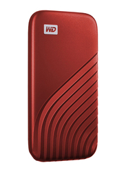 Western Digital 2TB My Passport External Portable Solid State Drive, USB 3.2, Up to 1050 MB/s Solid State Drive, Red