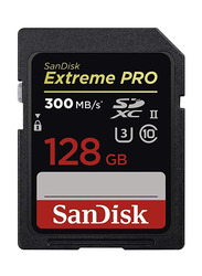 SanDisk 128GB Extreme Pro UHS-II SDHC Memory Card, Black