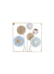 Danube Home Medalion Metal Square Floral Wall Decor, Multicolour