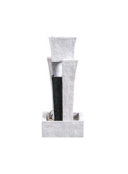 Danube Home New Tower Polyresin Fountain, Silver/Black