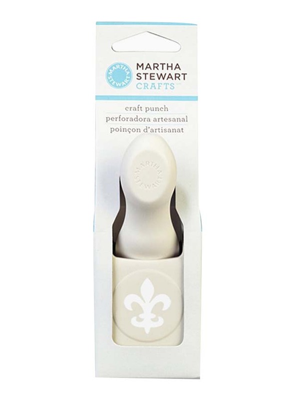 

Martha Stewart Med Punch Fleur De Lis, White
