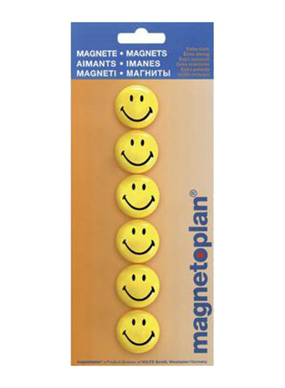 

Magnetoplan 40mm Smilyes Models Magnets, 4 Pieces, Yellow