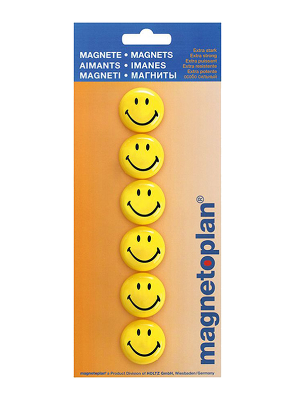 

Magnetoplan 30mm Smilyes Models Magnets, 6 Pieces, Yellow