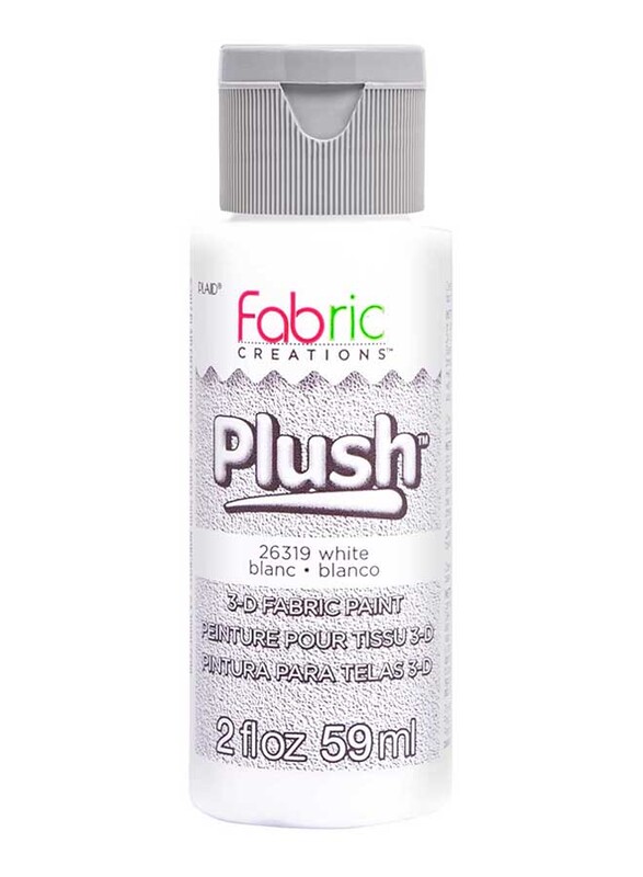 

Plaid Fabric Creation Plush 3D Fabric Paints, 59ml, White