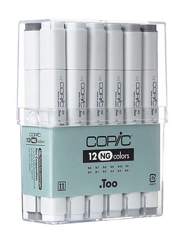 

Copic 12-Piece Classic Neutral Grey Markers Set, Grey