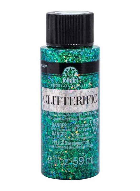 

Plaid Folkart Glitterific Water Based Paints, 59ml, Evergreen