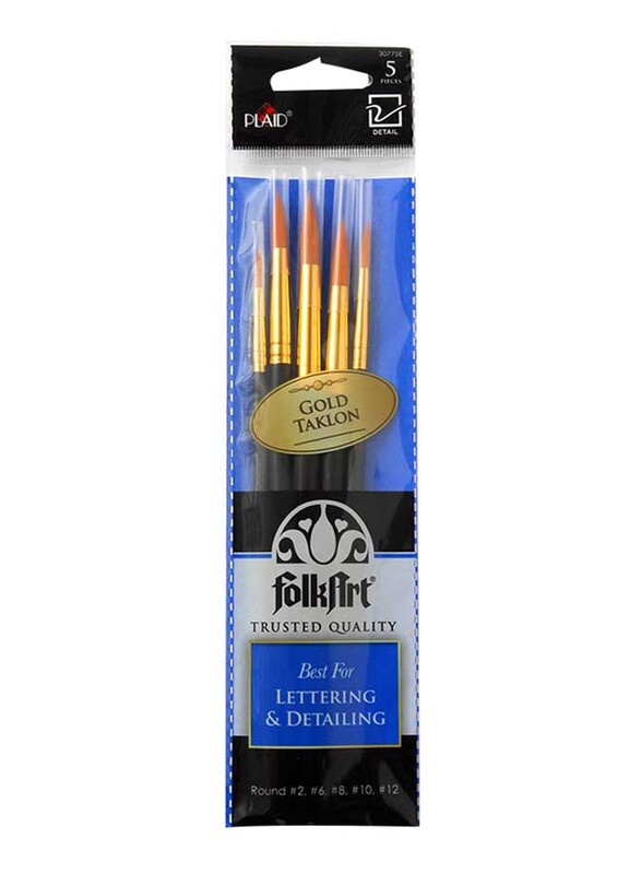 

Plaid Folkart Brushes Lettering and Detail Set, Multicolour
