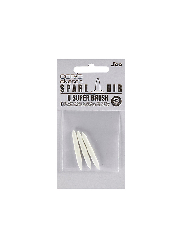 

Copic Sketch Super Brush Spare Nibs, 3 Pieces, White