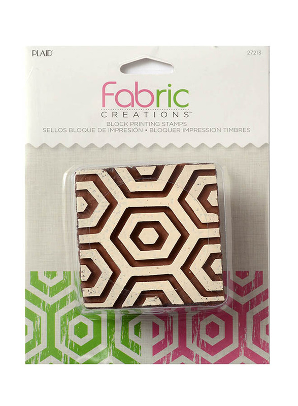

Plaid Fabric Creation Medium Block Printing Stamp, Hex Honeycomb Brown