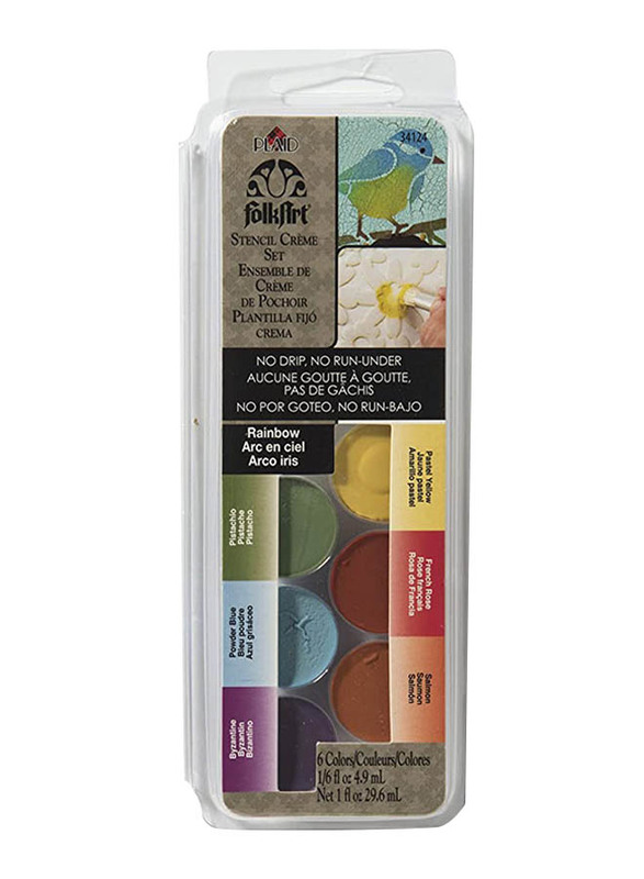 

Plaid FolkArt Stencil Rainbow Creme Paint Set, 6 x 4.9ml, Multicolour