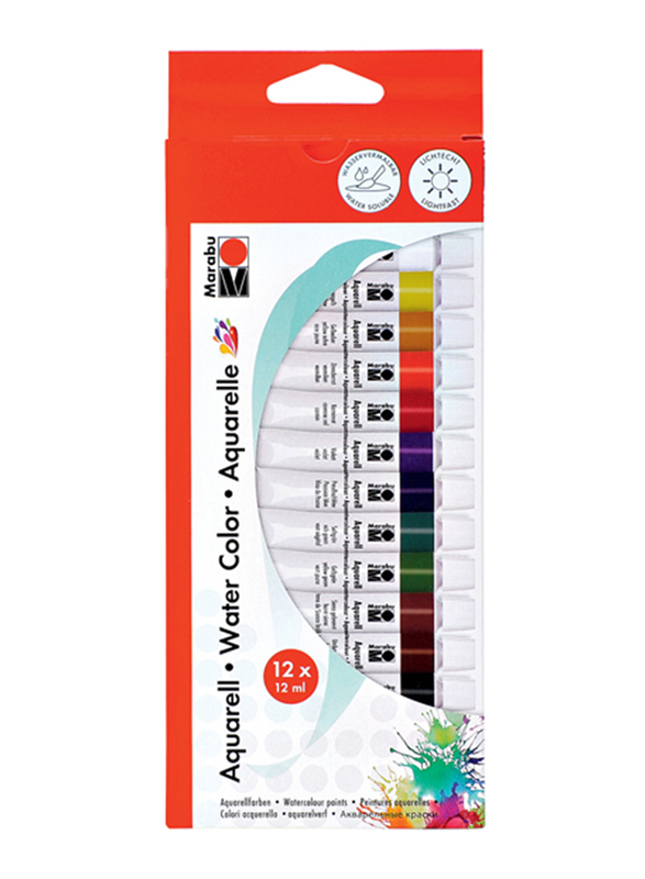 

Marabu Watercolour Paints Set, 12 x 12ml, Multicolour