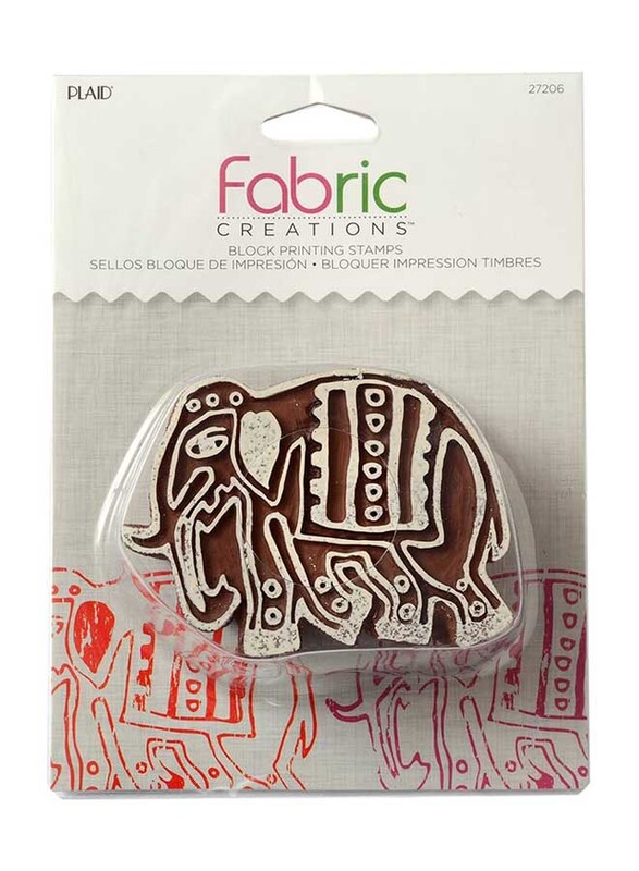 

Plaid Fabric Creation Medium Block Printing Stamp, Parade Elephant Brown