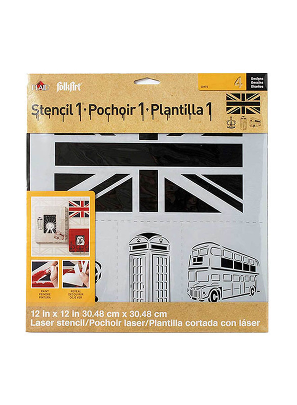 

Plaid FolkArt Ed Roth London Set Stencil, 12 x 12, White