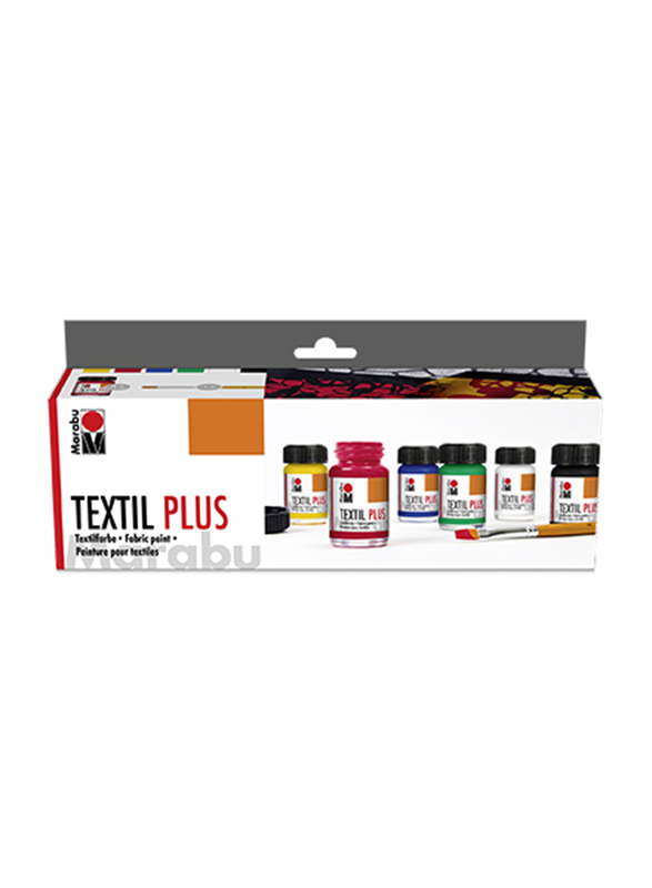 

Marabu Textil Plus Assortment Watercolour Paint Set, 6 x 15ml, Multicolour