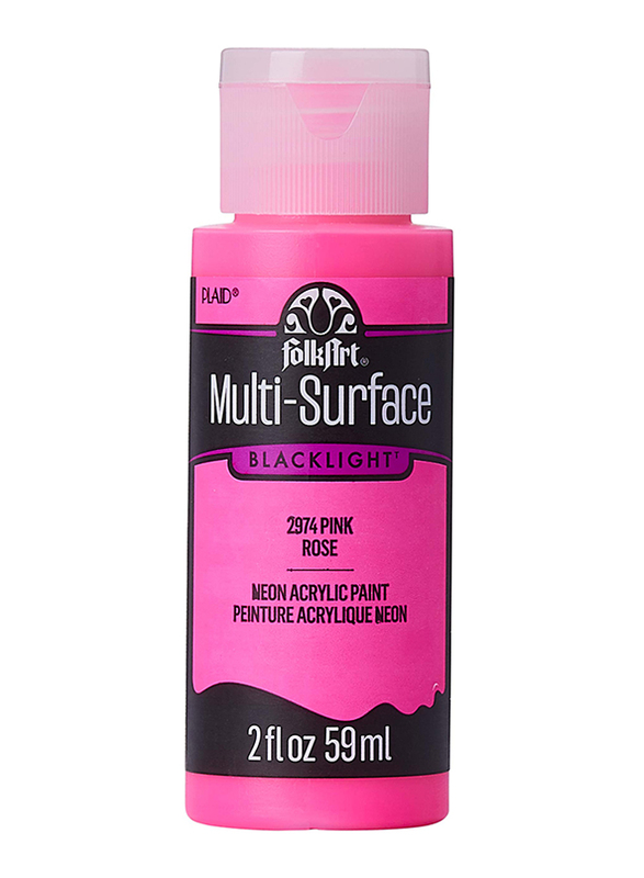 

Plaid Folkart Multi-Surface Specialty Paint, 59ml, Neon Glow Pink