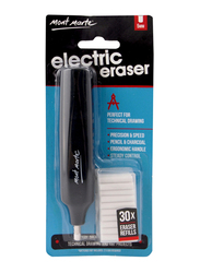 Mont Marte Electric Eraser with 30 Eraser Refills, Black