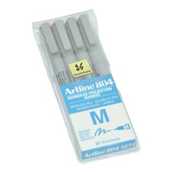 Artline 4-Piece 804 Polyester Fibre Tip Medium Line Marker Set, Multicolour
