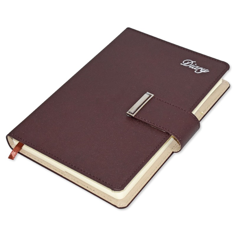 

FIS 2023 English Diary with Gift Box, 384 Sheets, 70 GSM, A5 Size, FSDI83E23D20N, Brown