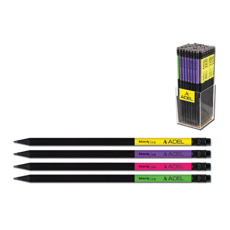 Adel 72-Piece Blackline Blacklead Pencil Set, Black
