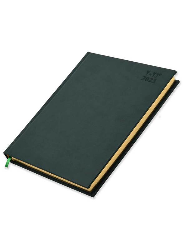 

FIS 2023 Arabic/English Executive Diary with 1-Side Padded and Gilding, 384 Sheets, 70 GSM, FSDI88AEPG23GR, Green