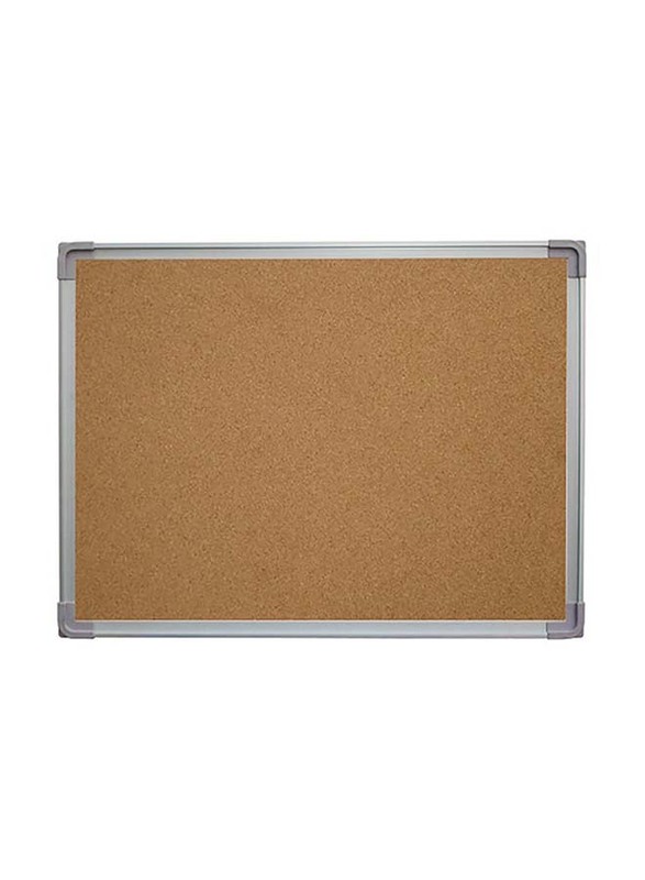 FIS Cork Board with Aluminium Frame, FSGN4560RQ, Brown/Silver