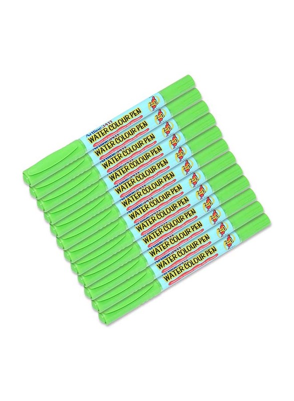 Artline 12-Piece 341T Twin Water Colour Marker Set, 1.0-0.4mm, Lime Green