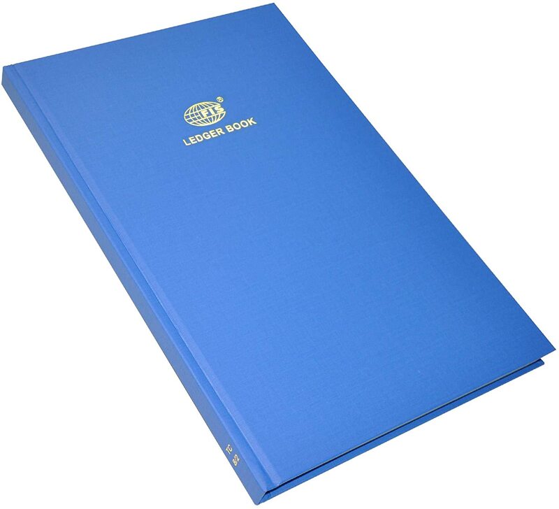 

FIS Ledger Book with Azure Laid Ledger Paper, F/S Size, 2 Quire, 210 x 330mm, FSACLTC2Q82, Blue