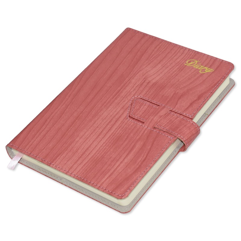 

FIS 2023 English Vinyl Hard Sewn Cover Diary, 384 Sheets, 70 GSM, A5 Size, FSDI80E23PI, Pink