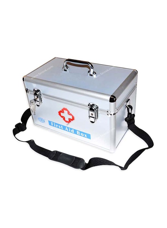 FIS First Aid Box, 355 X 200 X 220mm, FSOTW-B0162, Grey