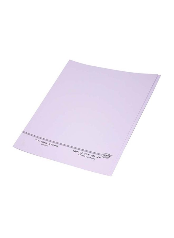FIS Kendal Manila Square Cut Folders without Fastener, 225GSM, A4 Size, 100 Pieces, FSFF9A4KVI, Violet Purple