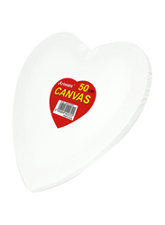 Artmate Stretch Canvas Heart Shape, 50cm, JIGNCH-50CM, White