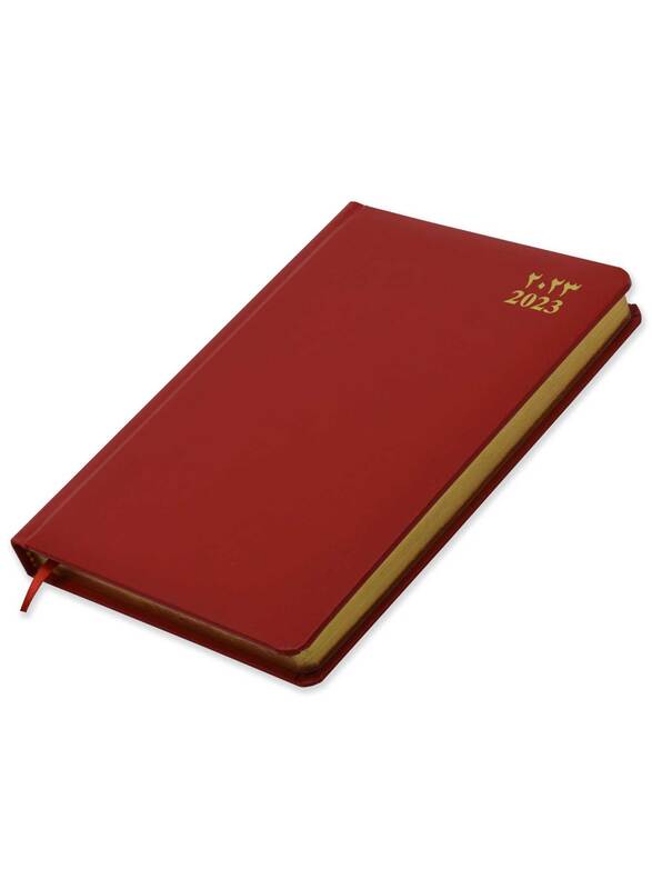 

FIS 2023 Arabic/English Golden Diary, 384 Sheets, 60 GSM, A5 Size, FSDI23AEG23RE, Red