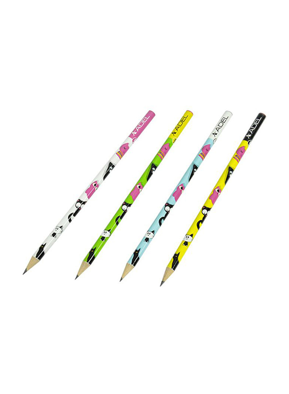 Adel 72-Piece Cats Blacklead Pencil Set, ALPE2061130694, White/Green/Blue/Yellow