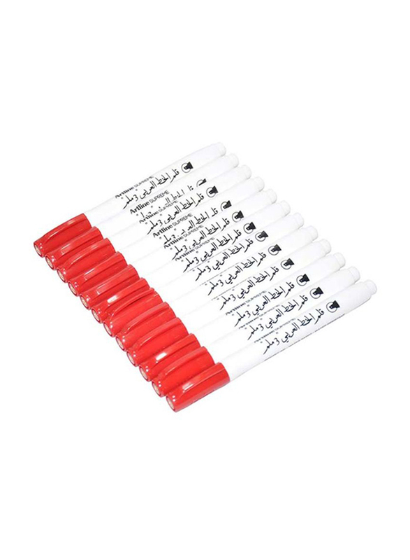 Artline 12-Piece Supreme Calligraphy Pen, 3.0mm, ARFPEPF-243ABRE, Red