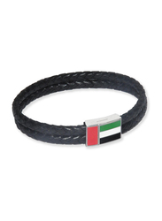FIS Genuine Leather Braided Bracelet Unisex, FSCLBRACELET, Black