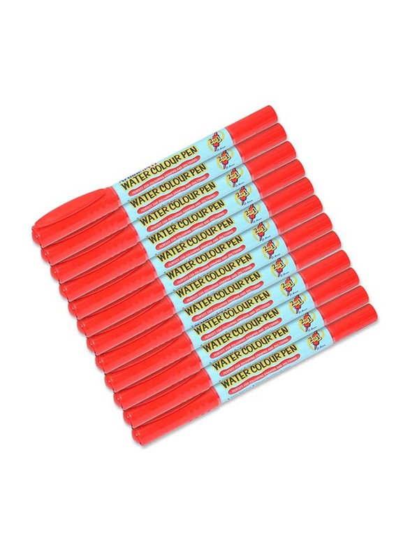 Artline 12-Piece 341T Twin Water Colour Marker Set, 1.0-0.4mm, Red